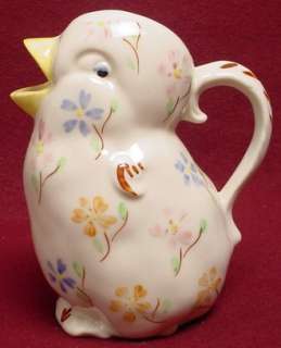 BLUE RIDGE pottery FLORA pttrn CHICKEN PITCHER JUG  