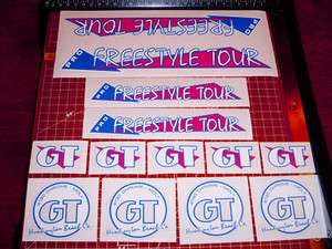 1986 GT BMX Pro Freestyle Tour, decals on clear MAGENTA BOLD  