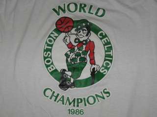 vintage 1986 BOSTON CELTICS CHAMPIONS RINGER T Shirt LARGE nba 80s 