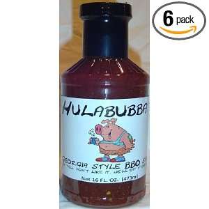 Hulabubbas Georgia Style BBQ Sauce, 16 Ounce Bottles (Pack of 6 