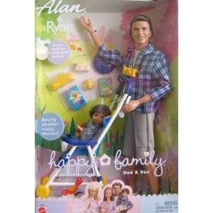 Barbie Happy Family ALAN & RYAN Doll Set   Dad & Son w Stroller (2002)