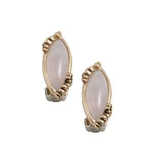  Barse Bronze Rose Quartz Clip Earrings Jewelry