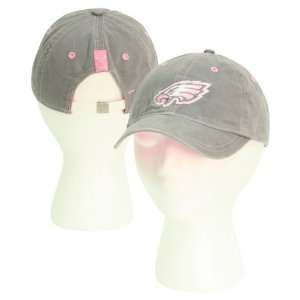   Weathered Adjustable Baseball Hat   Gray / Pink
