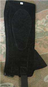 Equestrian Horse Riding Leather Chaps/Gaiters black NEW  