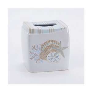   By the Sea Bathroom Tissue Box Cover 11097E White