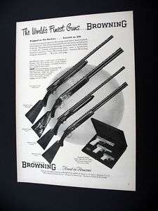 Browning 12 16 & 20 Gauge Shotguns 1954 print Ad  