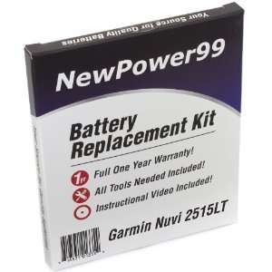 Battery Replacement Kit for Garmin Nuvi 2515LT with Installation Video 