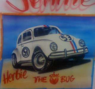 AIRBRUSHED HERBIE THE LOVE BUG VW BEETLE VW BUG T SHIRT ALL SIZES 
