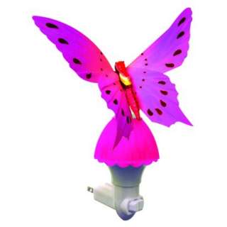 Fiber Butterfly Night Light Set of 2   Pink and Purple product details 