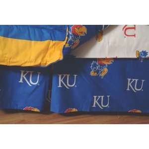  Kansas Jayhawks KU Dust Ruffle Bed Skirt