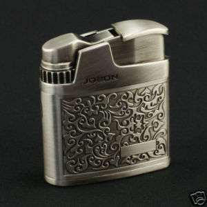 JOBON carved arabesque windproof butane lighter silver  