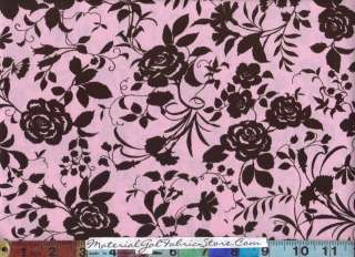 Kaufman Fabric ~ Pink w/Brown Rose 7916 167  