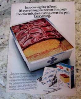 1976 Betty Crocker Stir N Frost Cake Mix Print Ad  