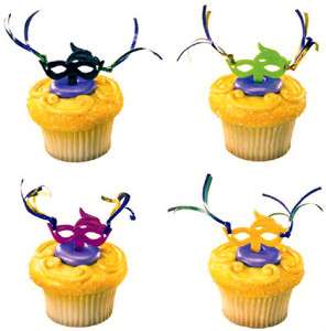 Cake Decorations Topper Cupcake Picks Mardi Gras Party Decopac Acrylic 