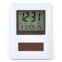 Solar Powered 2.5 LCD Clock With Perpetual Calendar Alarm Thermometer 
