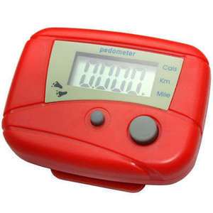 LCD Step Run Pedometer Walking Calorie Counter Distance RED  