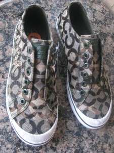 Coach Keeley Olive Camo Lace Free Sneaker Tennis Shoe NEW Size 5.5 