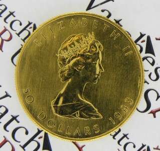   circulated canadian gold maple 1 oz bullion coin face value 50 cad
