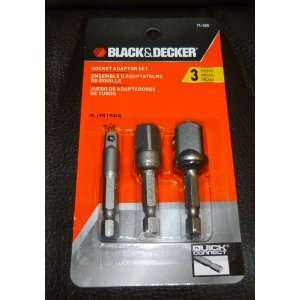 Black & Decker 3 Pc Socket Adapter Set (1/4, 3/8 1/2) Part No. 71 