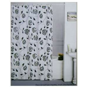  Spring Classic Black and White Fabric Shower Curtain 