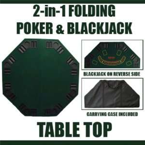   911595   2 in 1 Folding Poker & Blackjack Table Top