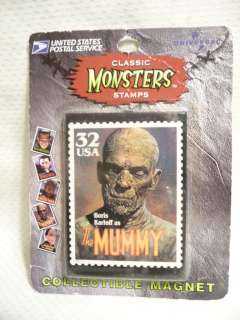CLASSIC MONSTERS STAMPS THE MUMMY COLLECTIBE MAGNET VERY RARE 1997 