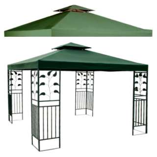 10 x 10 Replacement Canopy Top Green New Outdoor Gazebo 2 Teir Cover 