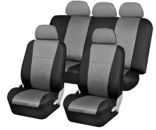 Gray and Black Car Seat Covers 9 Pieces Full Set Plus Lifetime 