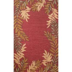 TransOcean Rugs spello fern border red Rectangle 7.60 x 9.60 Area Rug