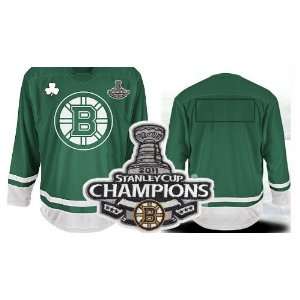 Champions Patch Boston Bruins Blank Green Hockey Jersey NHL Authentic 