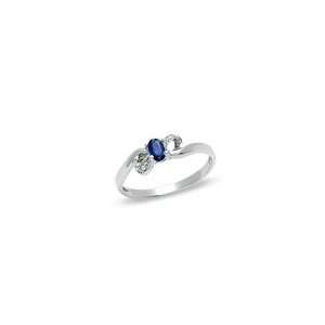   Sapphire and Diamond Bow Ring in 10K White Gold sapphire Jewelry