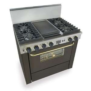   Convection Oven And Continuous Top Grates   Black Finish With Brass