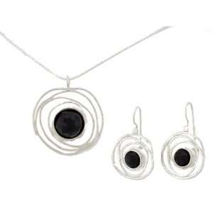  Silver Jewelry, 925 Sterling Silver Matching Necklace + Earring SET 