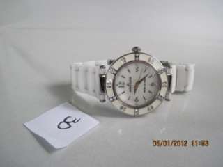   10/9417 Womens White Ceramic Swarovski Crystal Elements Watch  