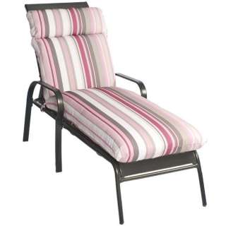   UV Protected Outdoor Mauve Stripe Chaise Patio Lounge Chair Cushion
