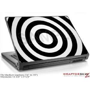  Medium Laptop Skin Bullseye Black and White Electronics