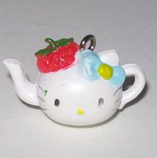 BRAND NEW RARE Hello Kitty Teapot Charm w/ Blue Bow  