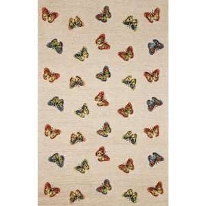 Indoor/Outdoor Hand Tufted Area Rug Scattered Butterfly 8 