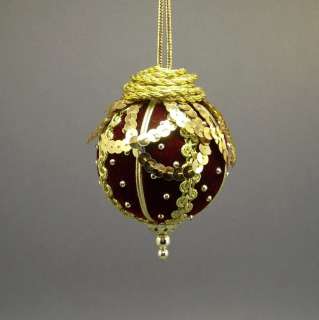 Towers & Turrets Handmade Vintage Style Beaded Velvet Ball Christmas 