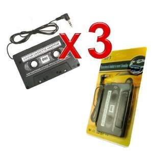  Universal Car Audio Cassette Adapter, Black. Qty 3 