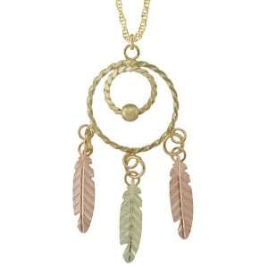   Gold Native American Dream Catcher Necklace and Earrings Set Jewelry