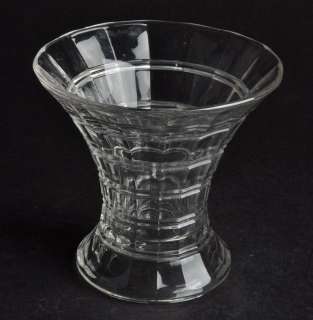 VTG HEISEY Clear Pressed Glass 4.75 Tall Flower Vase Cross Lined 