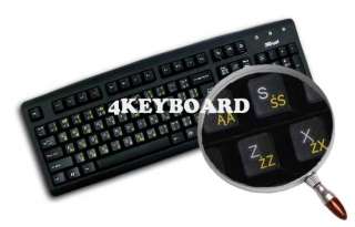 POLISH TRANSPARENT KEYBOARD STICKER WITH YELLOW LETTERS  
