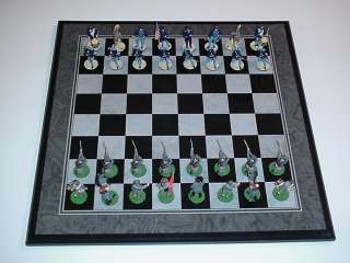 Russian Made Hand Painted Pewter Civil War Chess Set  