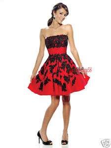 Red Black Lace Cocktail Dress C004 SZ 4/6/8/10/12/14/16  