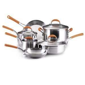   Stainless Steel Rachael Ray 10 Piece Hard Anodized Cookware Set NEW