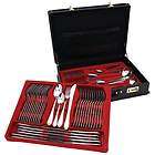 New 72 Piece Heavy Gauge Stainless Steel Gold Trimmed Flatware with 