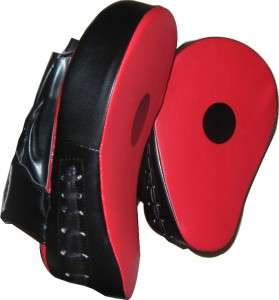 MUAY THAI KICK BOXING LEATHER CURVED FOCUS PUNCH PADS  