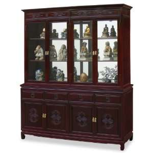  72Rosewood Longevity Motif China Cabinet