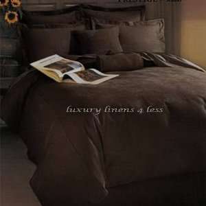  Brown Chocolate Microsuede Bedding Duvet Cover Set Queen 